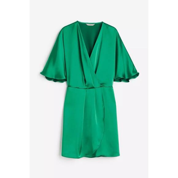 H&M Satin Wrap Dress Small NWT - Picture 5 of 9